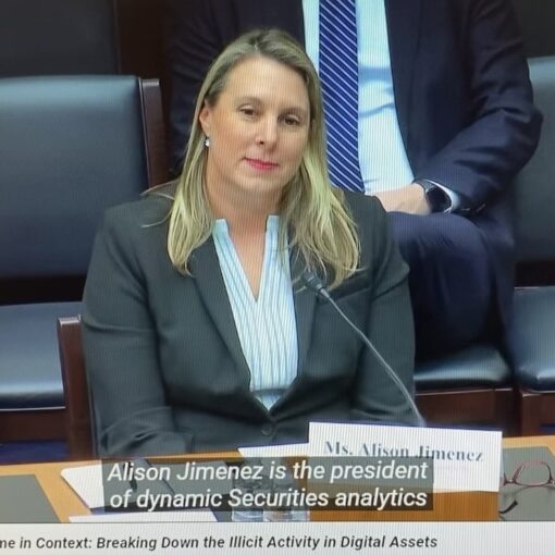Alison Jimenez testified on crypto crime before House Financial Services Subcommittee